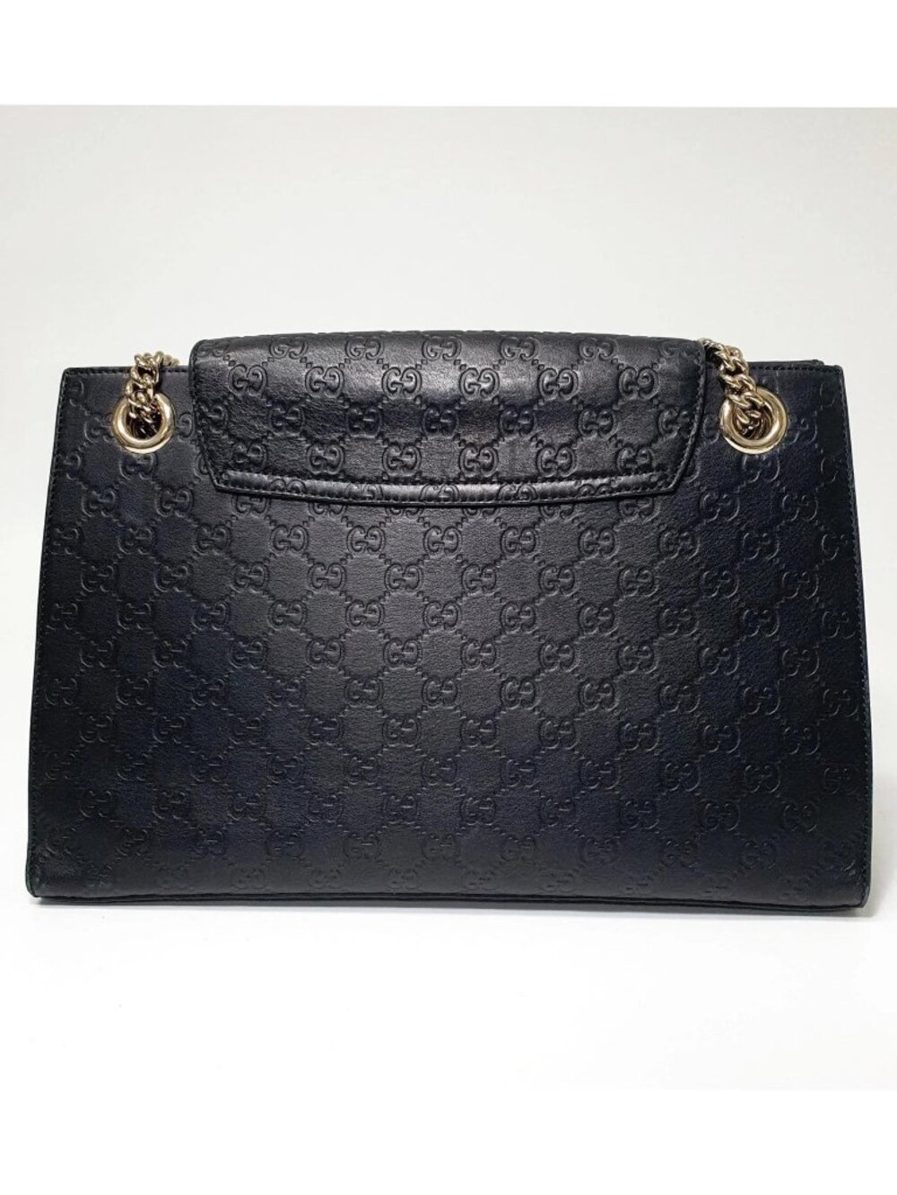 Authentic Gucci Guccissima Leather Horsebit Chain Tote Black - Picture 3 of 12